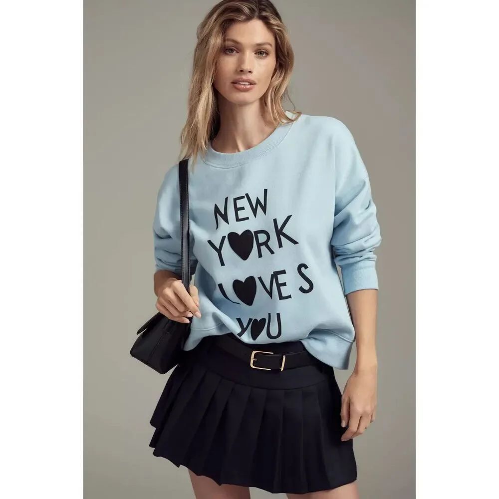 Anthropologie Rebecca Mayfield Graphic Sweatshirt NYC 1X NEW
